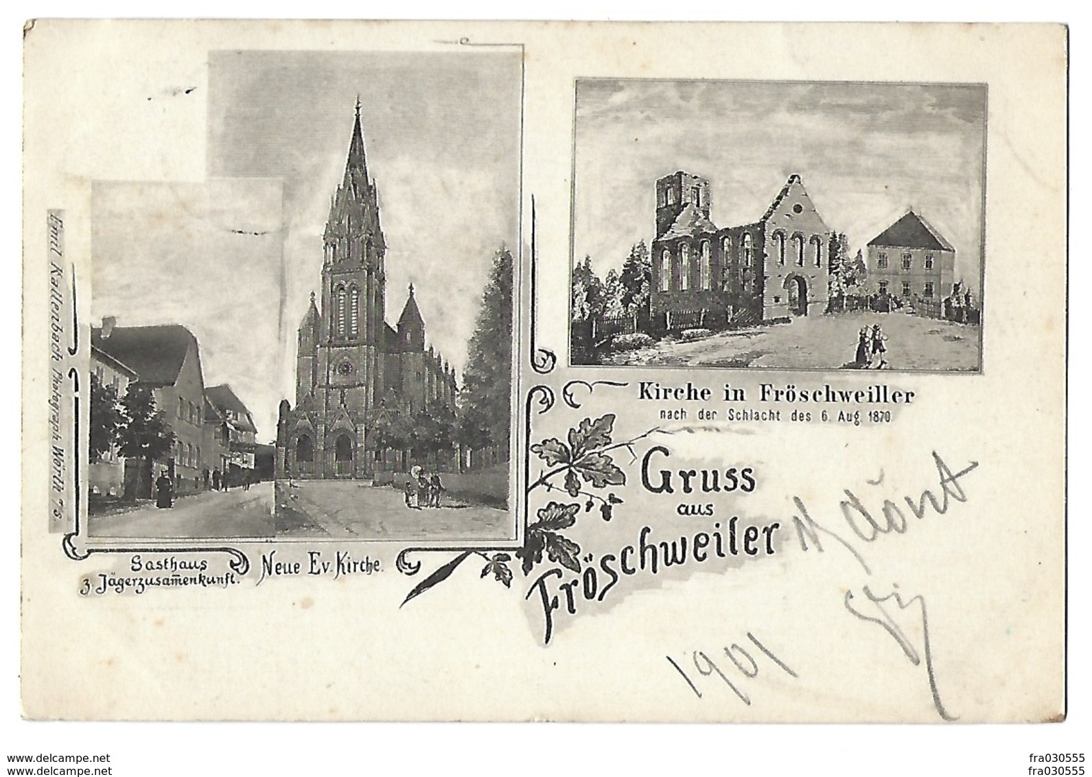 67 - BAS-RHIN - Lot De 5 CPA - Fröschweiler - Wörth Denkmal - Morsbronn Denkmal - Mac-Mahon Baum - 1901 - Autres & Non Classés