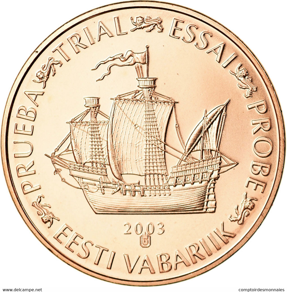 Estonia, Fantasy Euro Patterns, 5 Euro Cent, 2003, Unofficial Private Coin, FDC - Essais Privés / Non-officiels