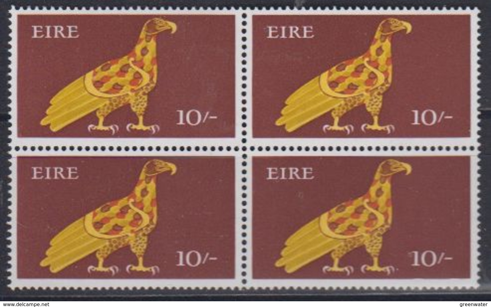 Ireland 1968 Definitive 10Sh Eagle 1v Bl Of 4 ** Mnh (46261) - Unused Stamps