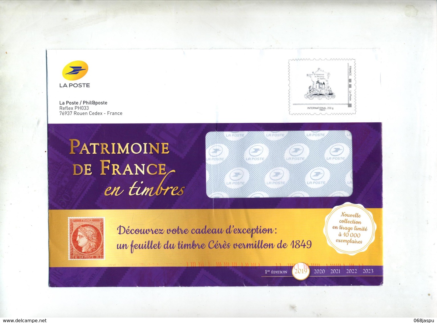 Pap Patrimoine De France  Catalogue Phil@poste  + Enveloppe Reponse T - Prêts-à-poster:  Autres (1995-...)