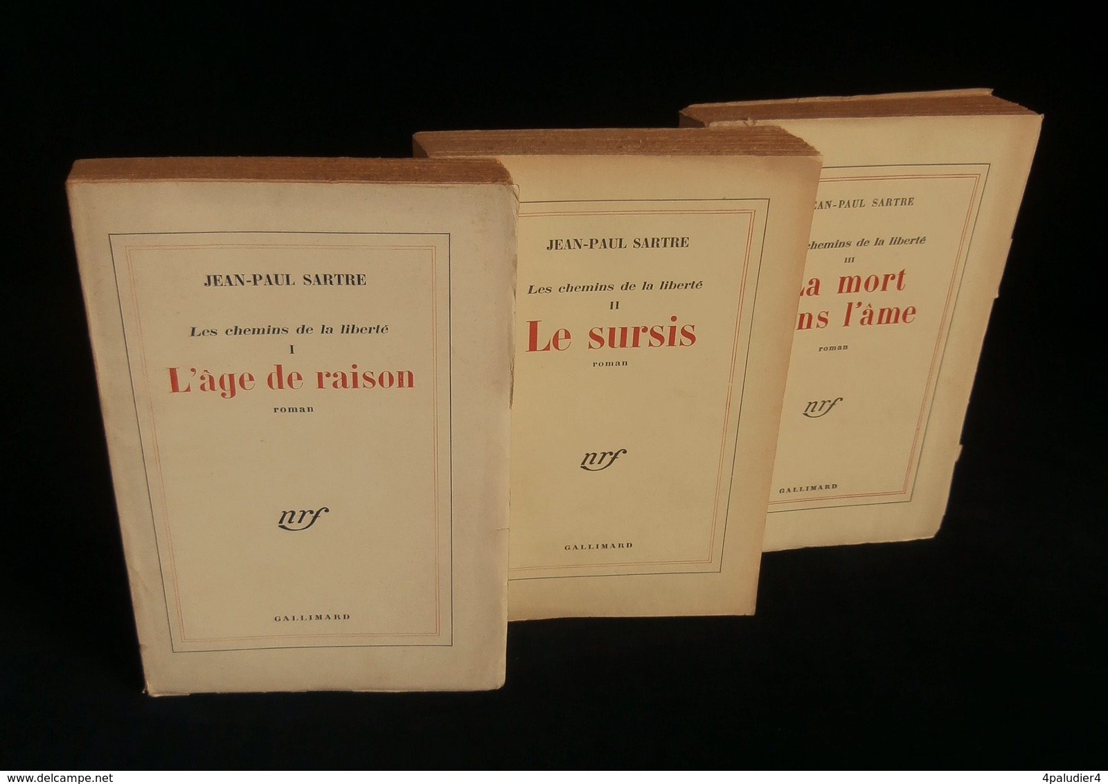 LES CHEMINS DE LA LIBERTE  3 Tomes  Jean-Paul SARTRE GALLIMARD Nrf  1945 - Auteurs Classiques