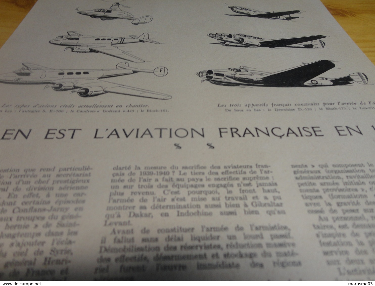 DOCUMENT  -  OU EN EST L'AVIATION FRANCAISE EN 1942 - Schrijfbenodigdheden