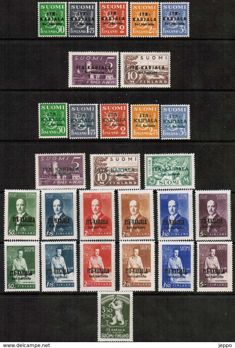 1941 Finland, Itä-Karjala (East Carelia) 1 - 28 Complete Set **. - Local Post Stamps