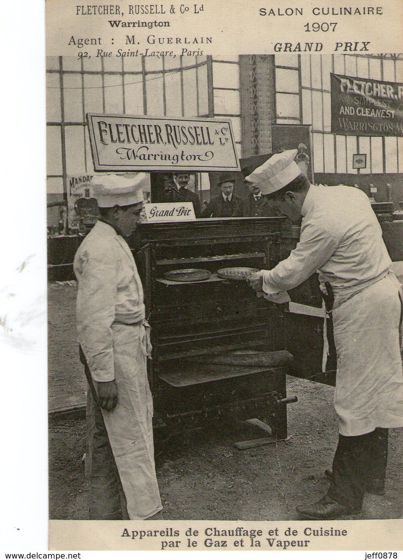 PARIS - SALON CULINAIRE - Fletcher Russell And Co - Appareil De Chauffage Et De Cuisine Par Le Gaz Et La Vapeur - 1907 - Non-classés