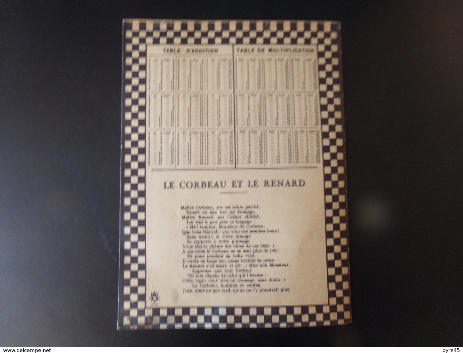 Protège-cahiers Publicitaire " Aux 100.000 Paletots " à Caudry,  Le Corbeau Et Le Renard - Protège-cahiers