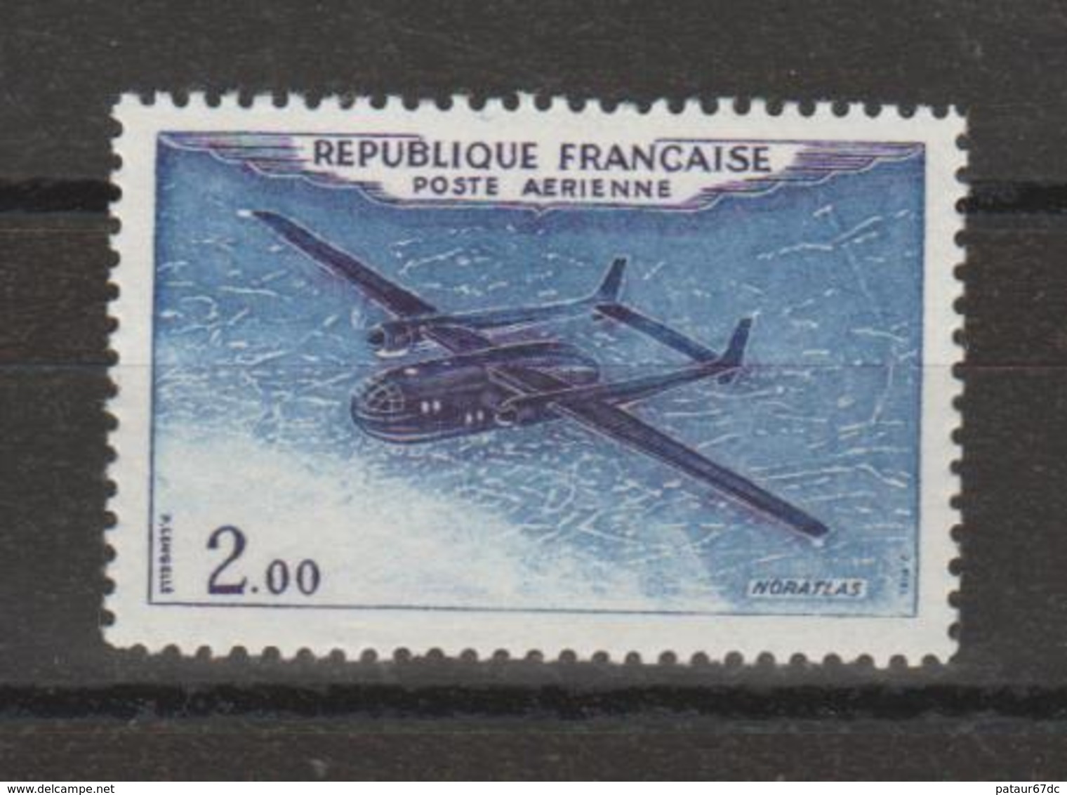 FRANCE / 1960-1964 / Y&T PA N° 38 ** : "3ème Série Prototypes" (Noratlas 2F Brun-noir Et Outremer) X 1 - 1960-.... Ungebraucht