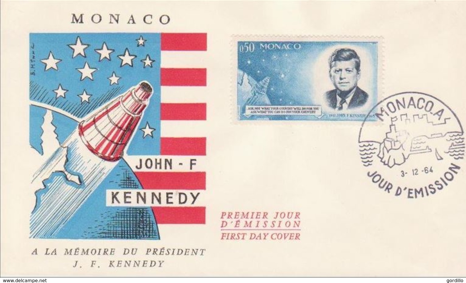 FDC Monaco1964 - Président J.F.Kennedy - FDC