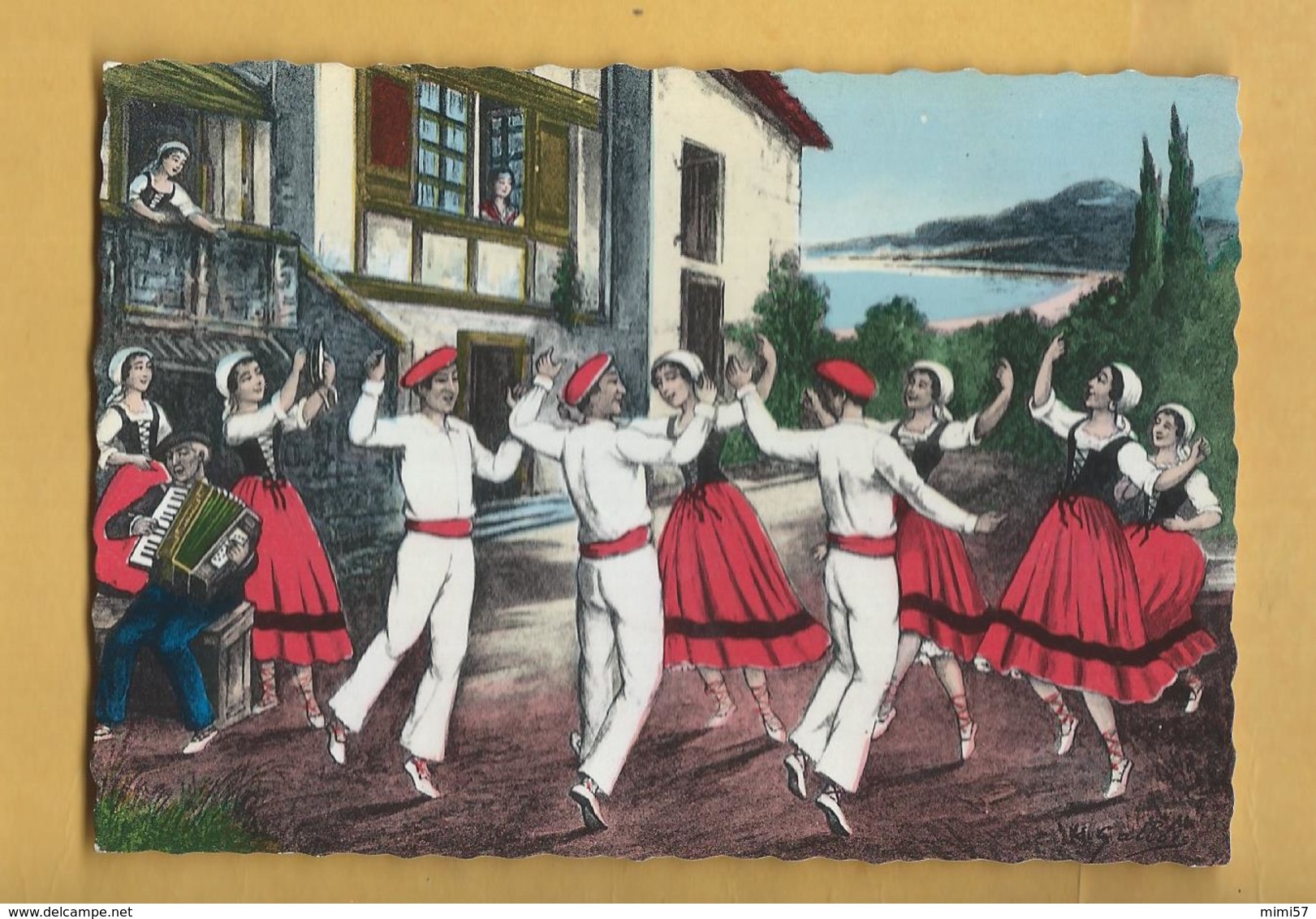 C.P.M. Dessin - BASQUES - Le Fandango - Danses