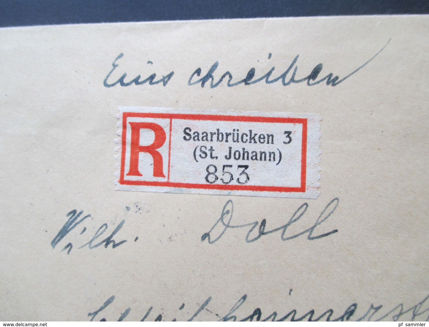 Saargebiet 1930 Flugpostmarken Nr. 126 / 127 MiF Einschreiben Saarbrücken 3 (St. Johann) Nach München Wertzeichenversand - Covers & Documents