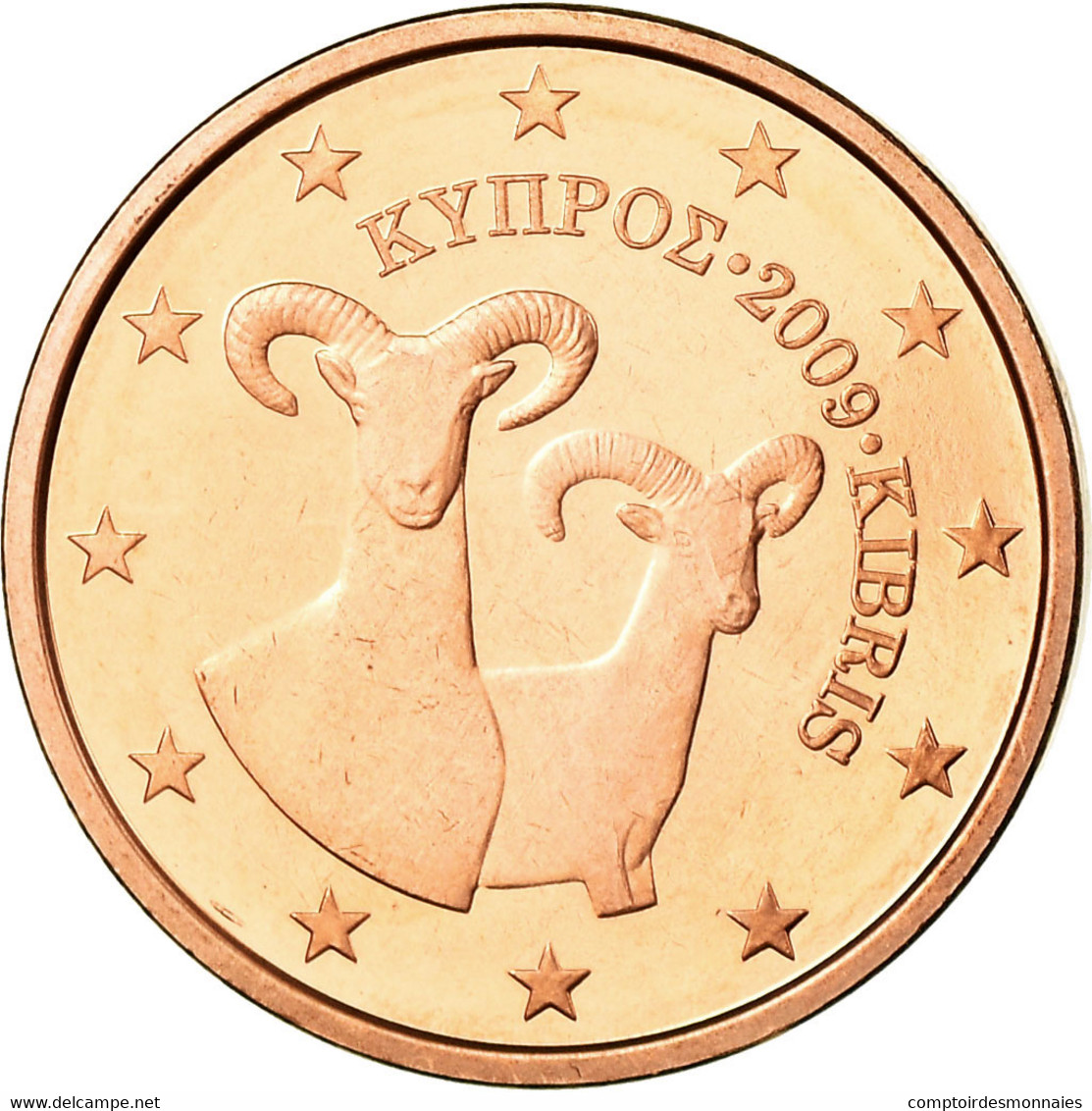 Chypre, 5 Euro Cent, 2009, SPL, Copper Plated Steel, KM:80 - Chypre