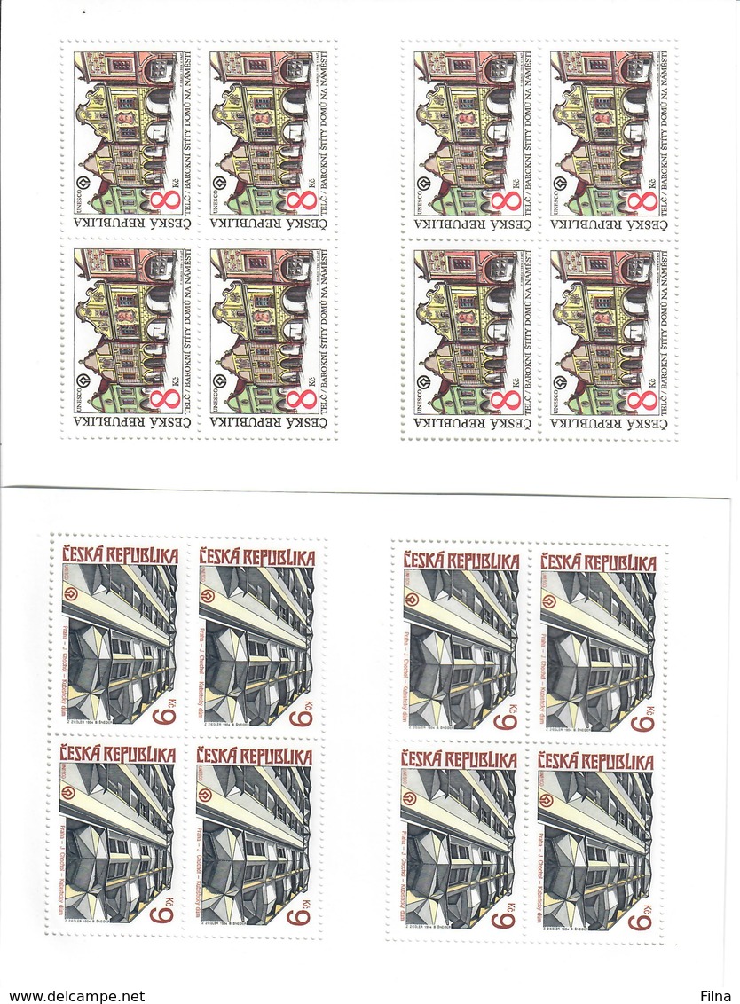 REPUBBLICA CECA 1994 - EDIFICI - 2 MINIFOGLI MNH ** - Unused Stamps