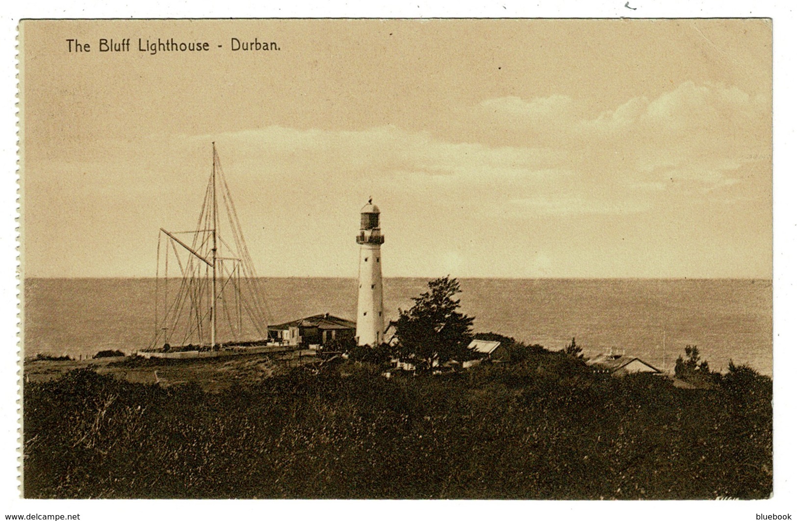 Ref 1339 - Early Postcard - The Bluff Lighthouse & Radio Telegraph - Durban South Africa - Lighthouses