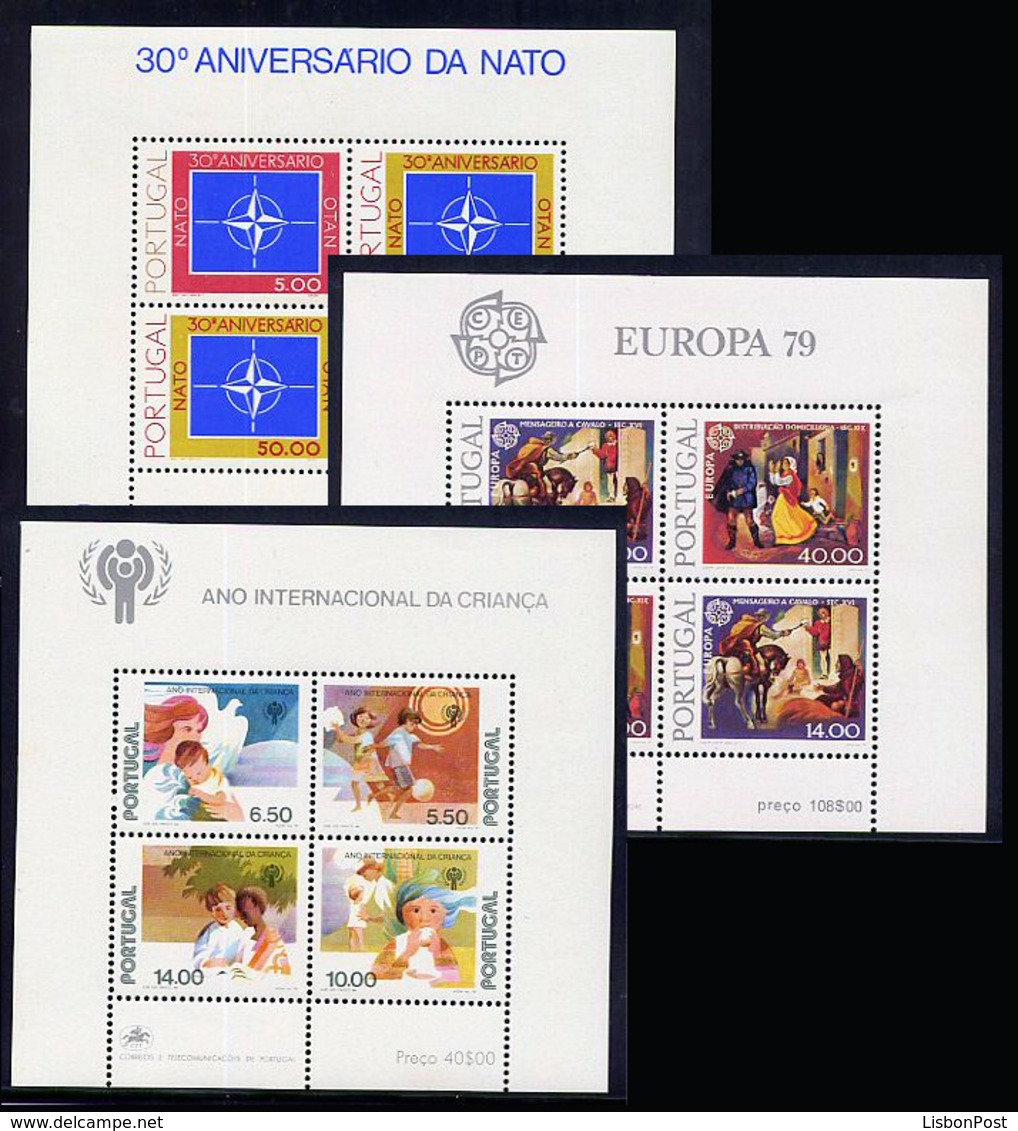 1979 Portugal Complete Year MNH Blocks. Année Compléte Blocs Neuf Sans Charnière. Ano Completo Blocos Novo Sem Charneira - Ganze Jahrgänge