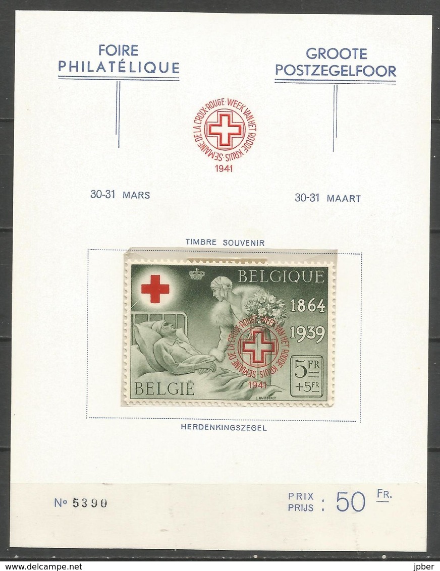 (E020) BELGIQUE - N°582A ** - Croix-Rouge - Carte + Timbre N°5390 - Timbre Dans Sa Pochette D'origine - Unused Stamps