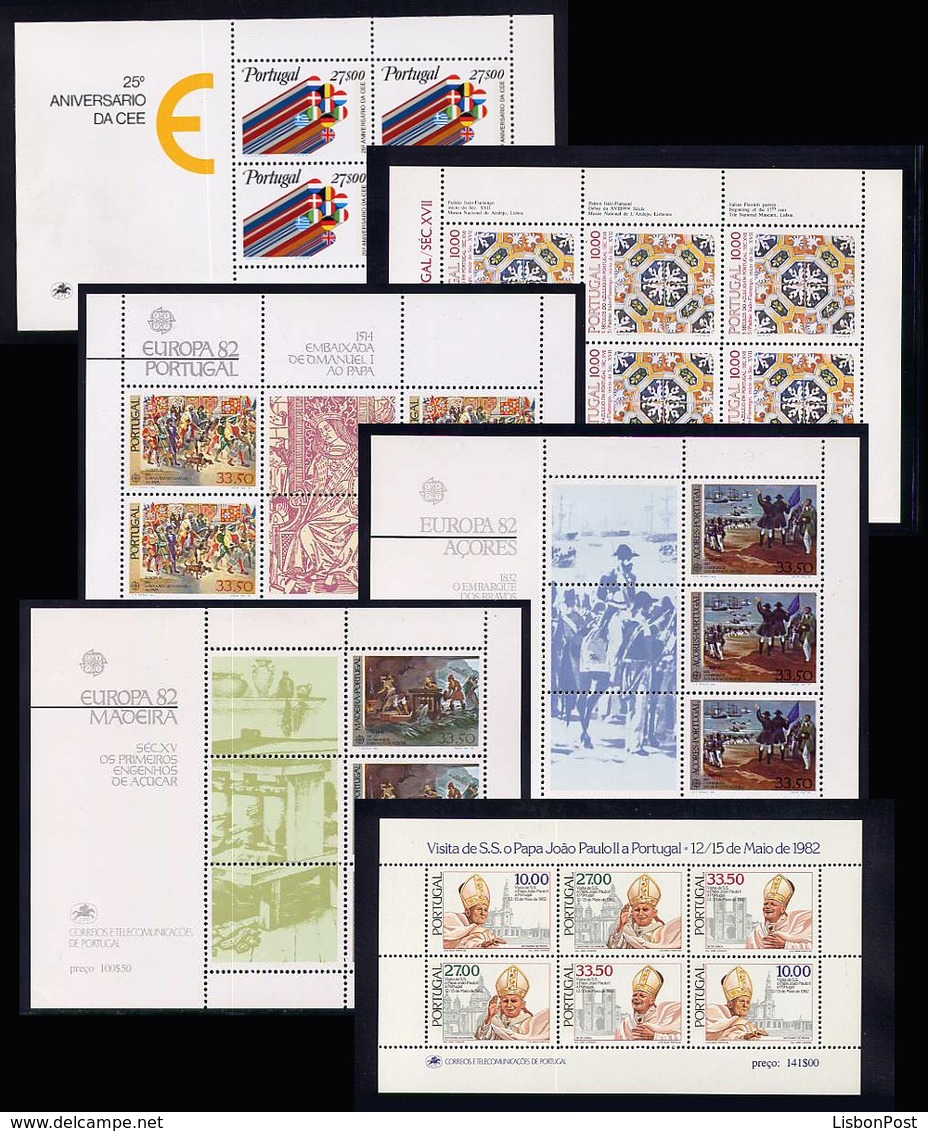 1982 Portugal Azores Madeira Compl. Year MNH Blocks. Année Compléte Blocs NeufSansCharnière. Ano Blocos NovoSemCharneira - Ganze Jahrgänge