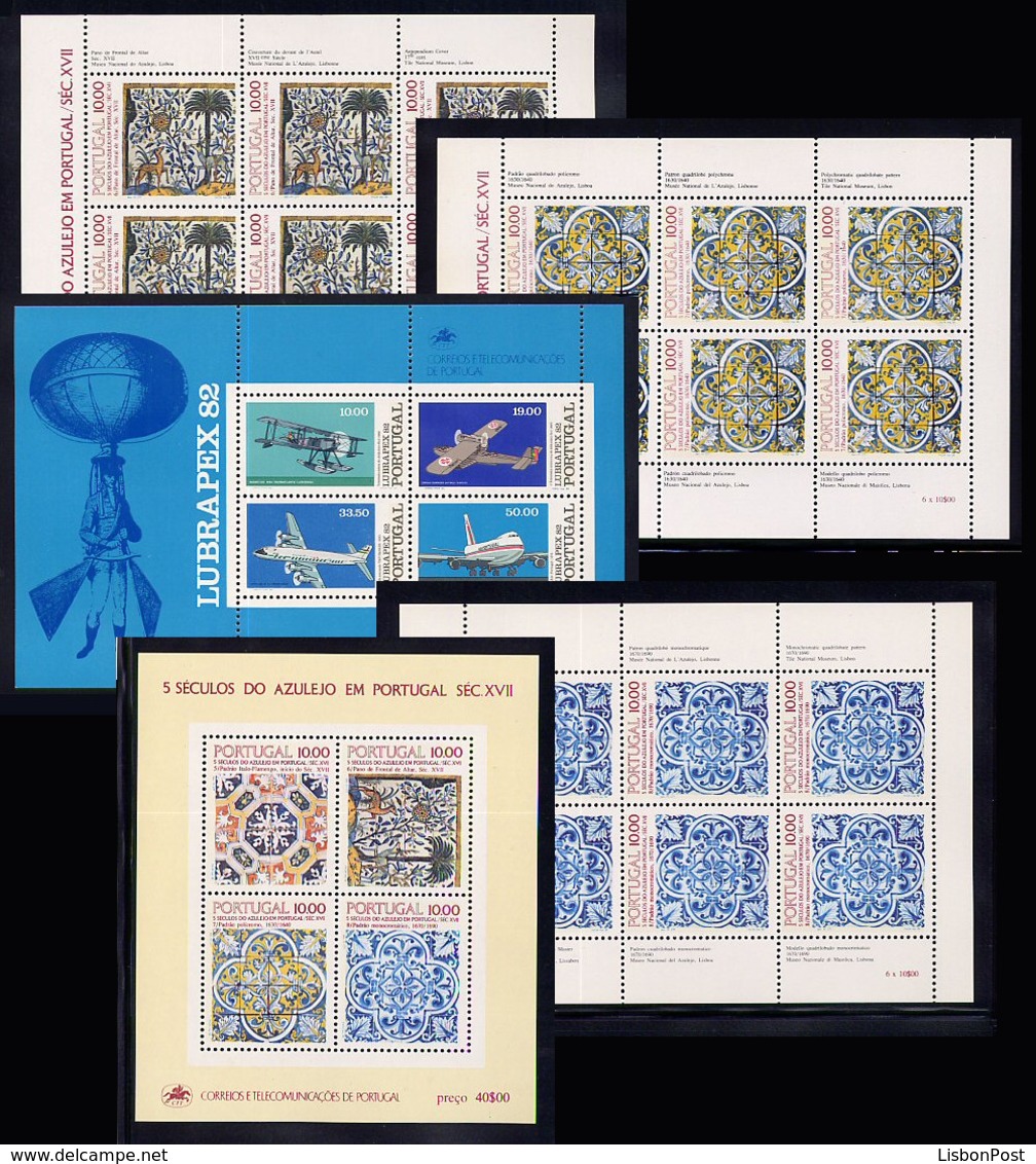 1982 Portugal Azores Madeira Compl. Year MNH Blocks. Année Compléte Blocs NeufSansCharnière. Ano Blocos NovoSemCharneira - Années Complètes