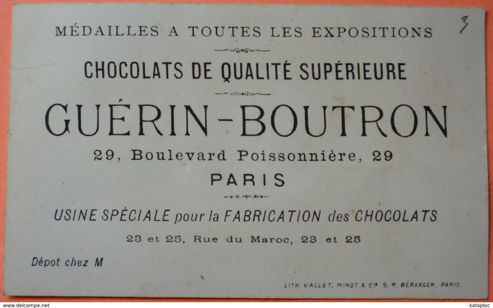 IMAGE CHROMO - CHOCOLAT GUERIN BOUTRON - IL FAIT TROP FROID - SCAN RECTO/VERSO - Guérin-Boutron