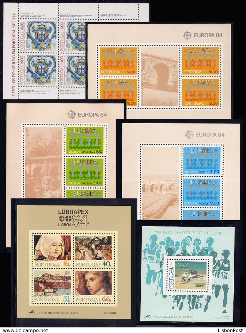 1984 Portugal Azores Madeira Compl. Year MNH Blocks. Année Compléte Blocs NeufSansCharnière. Ano Blocos NovoSemCharneira - Années Complètes