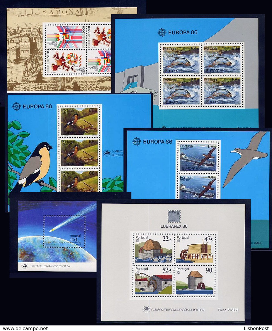 1986 Portugal Azores Madeira Compl. Year MNH Blocks. Année Compléte Blocs NeufSansCharnière. Ano Blocos NovoSemCharneira - Années Complètes