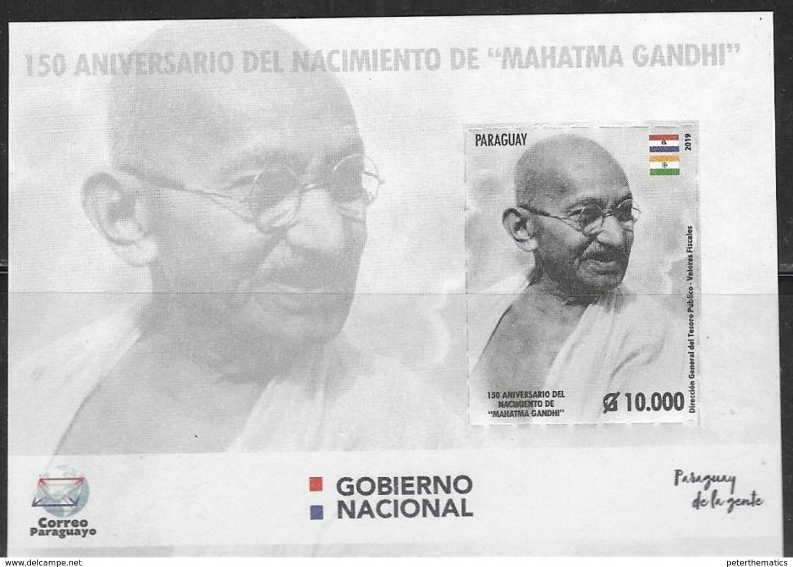 PARAGUAY, 2019, MNH, GANDHI, S/SHEET - Mahatma Gandhi