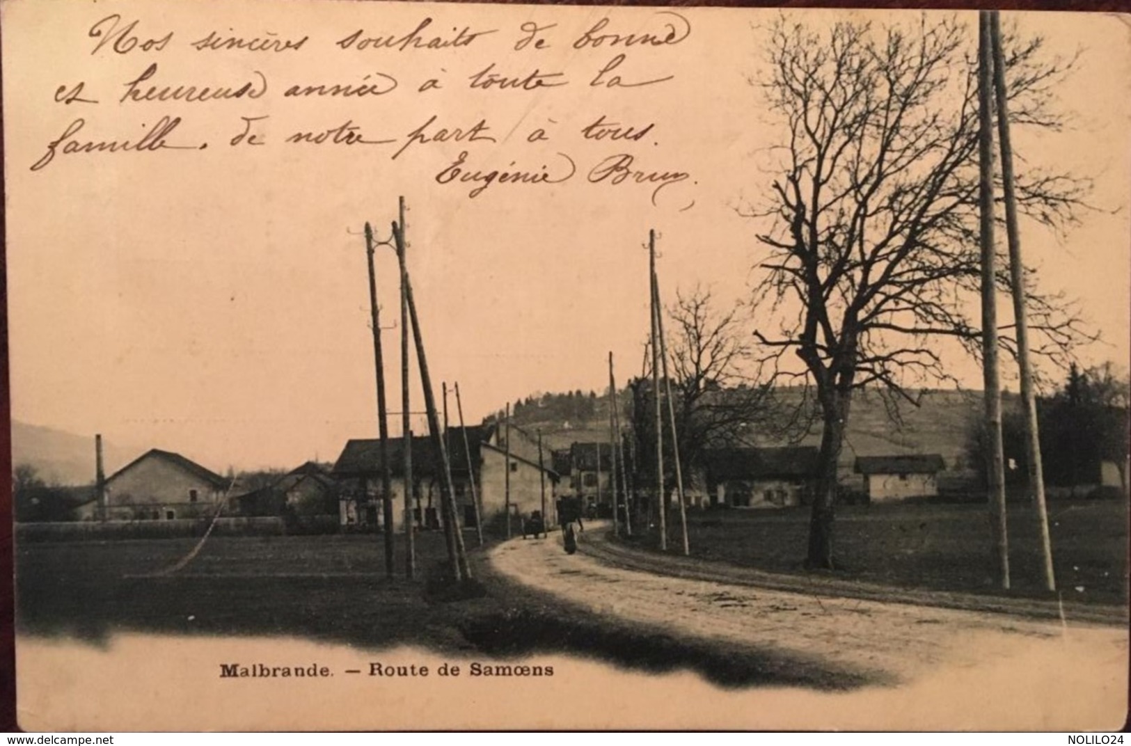 CPA, MALBRANDE, Route De Samoens, (Annemasse, 74, Haute Savoie), écrite En 1904, Petite Animation Attelage - Annemasse