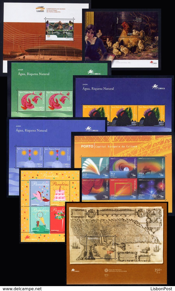 2001 Portugal Azores Madeira Compl. Year MNH Blocks. Année Compléte Blocs NeufSansCharnière. Ano Blocos NovoSemCharneira - Années Complètes