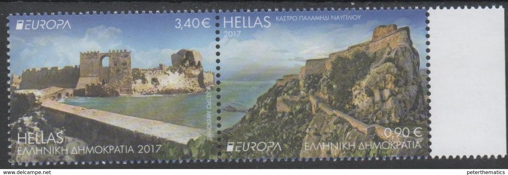 GREECE, 2017, MNH,EUROPA,  CASTLES, 2v - Other & Unclassified