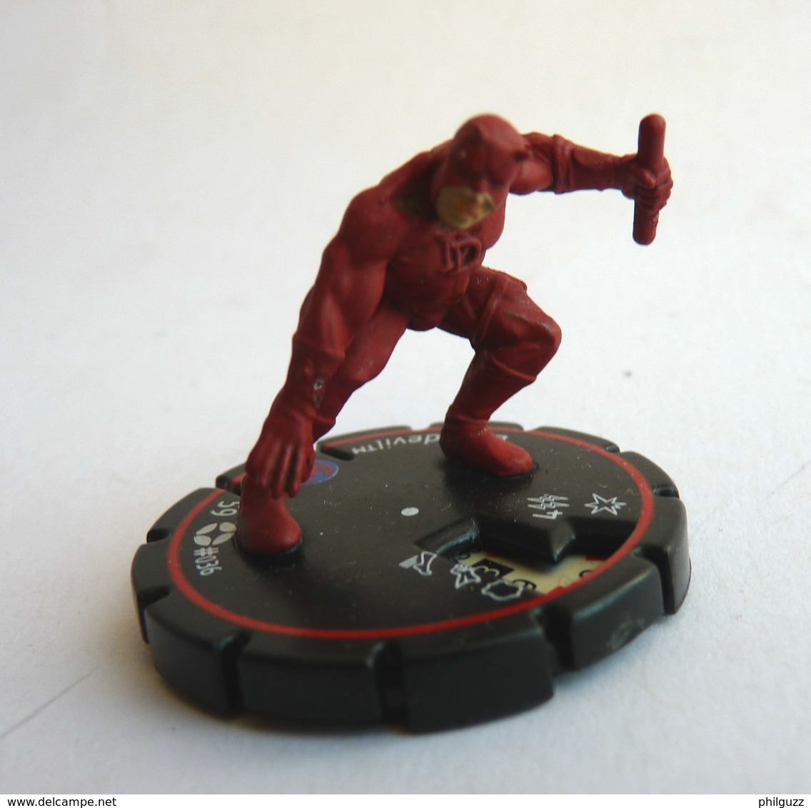 FIGURINE HEROCLIX MARVEL DARDEVIL ACCROUPI Rareté 4 Socle ROUGE - Marvel Heroes