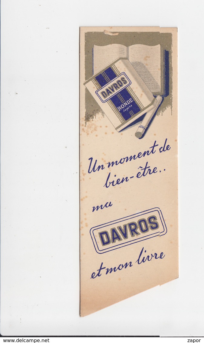 Bladwijzer / Signet / Bookmark - Davros Sigaretten / Cigarettes - Marque-Pages