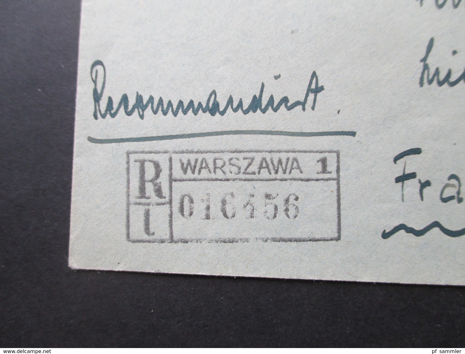 Generalgouvernement 1940 Winterhilfswerk Nr. 30 MiF Gestempelter Polnischer R-Zettel Warszawa 1 U. Stempel Warschau C1 - Occupation 1938-45