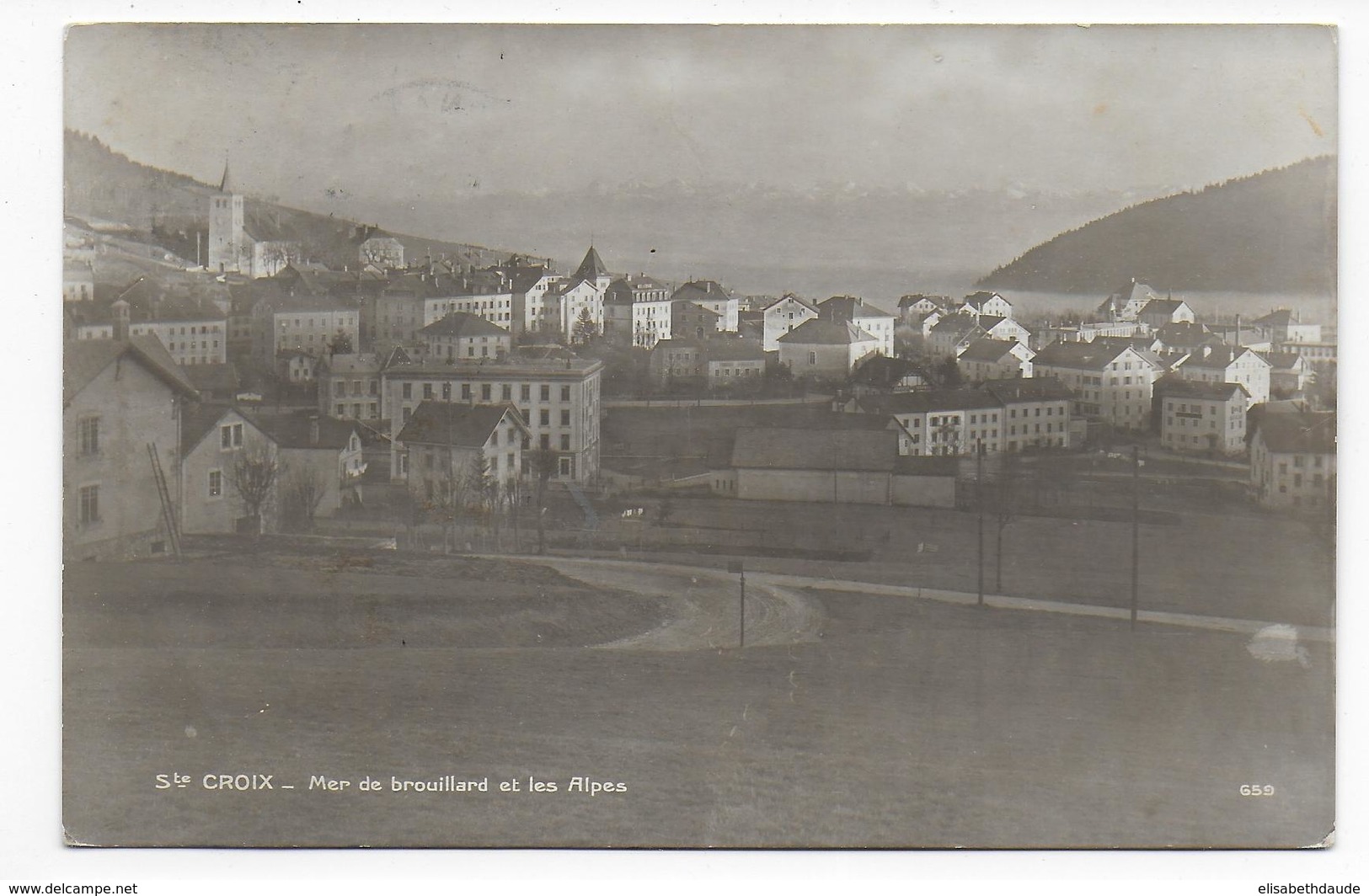 SUISSE - 1921 - CACHET AMBULANT REGIONAL YVERDON - STE CROIX Sur CARTE De STE CROIX => LA CHAUX DE FONDS - Marcophilie