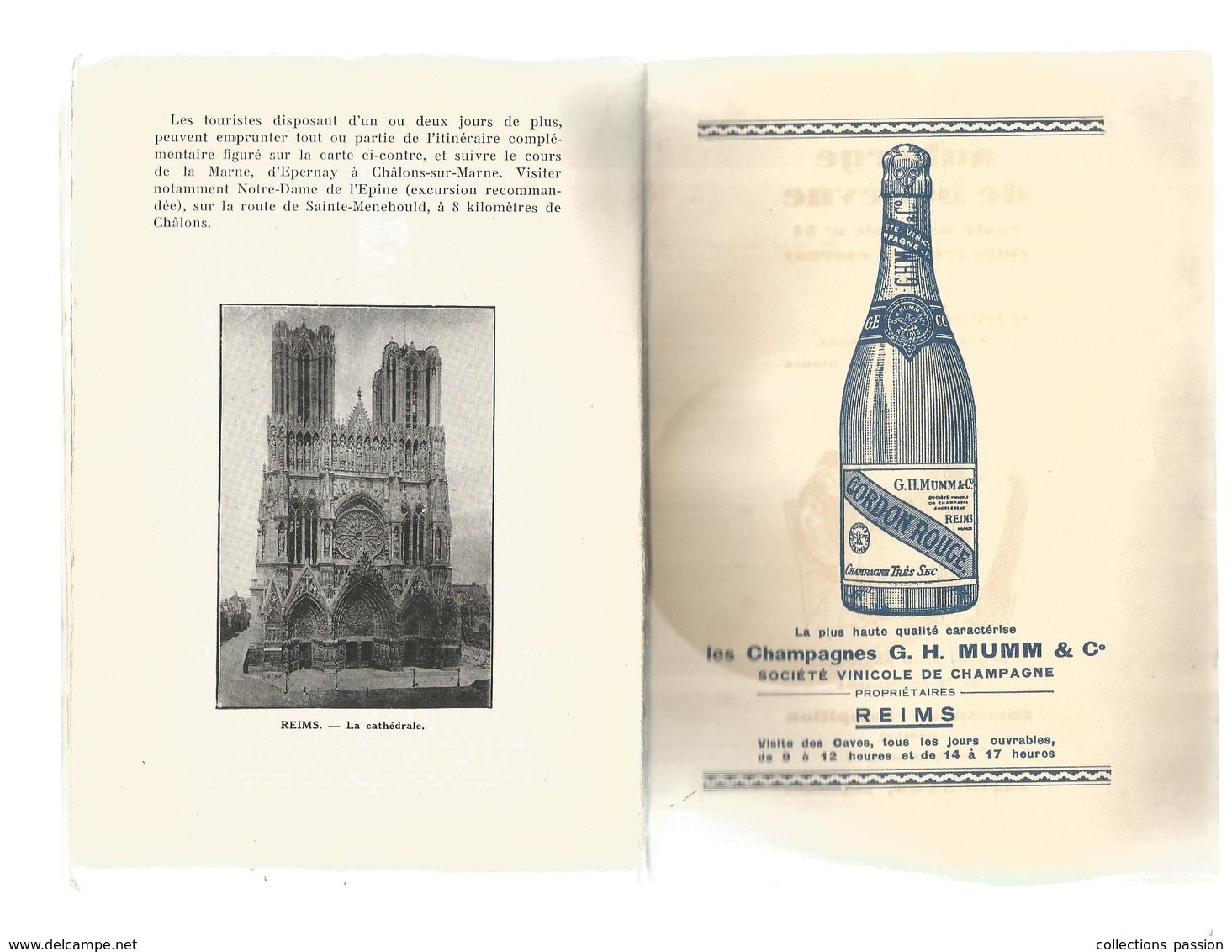 JC,itinéraires Pour La Visite Des Champs De Bataille En CHAMPAGNE ,librairie L. Michaud , 1935 ,5 Scans ,frais Fr 3.15 E - Guerre 1914-18