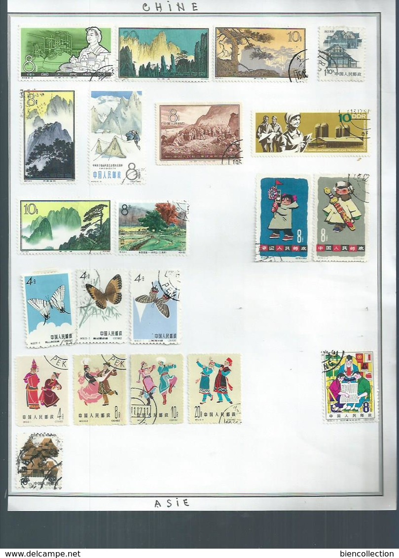 Chine . 350 timbres neufs et oblitérés.