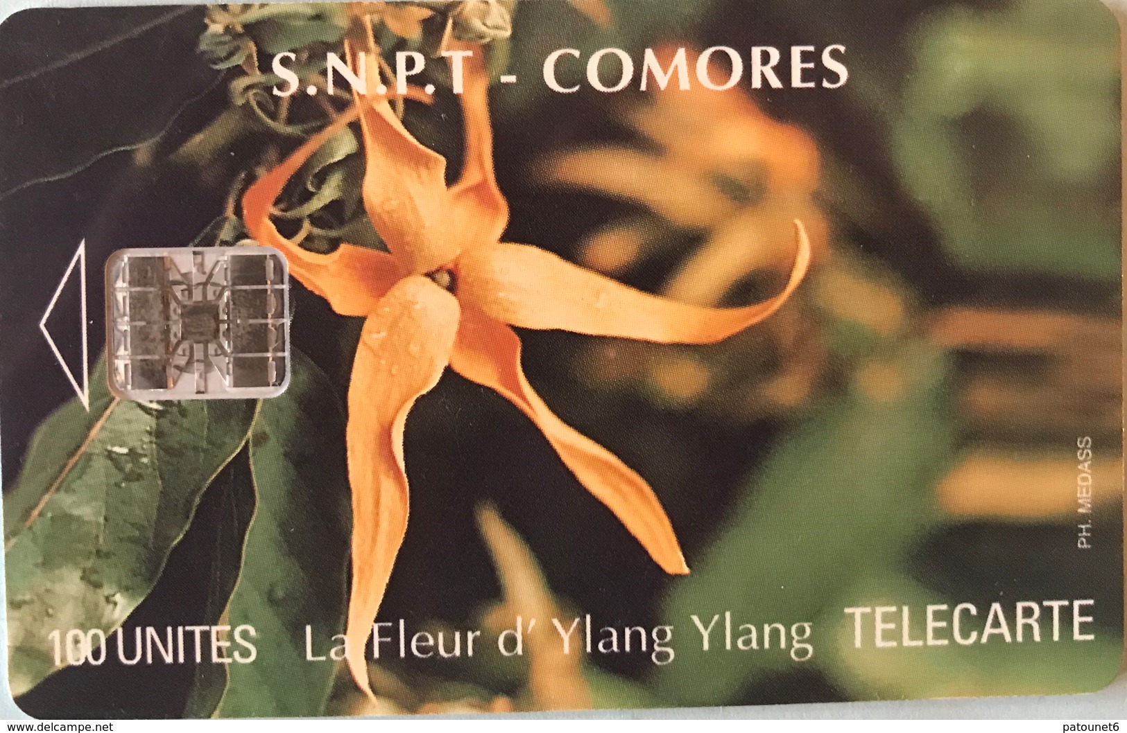 COMORES  -  Chip Card  -  SNPT Des Comores  - Fleur D'Ylang-Ylang -  SC7  - 100 Unités - Komoren