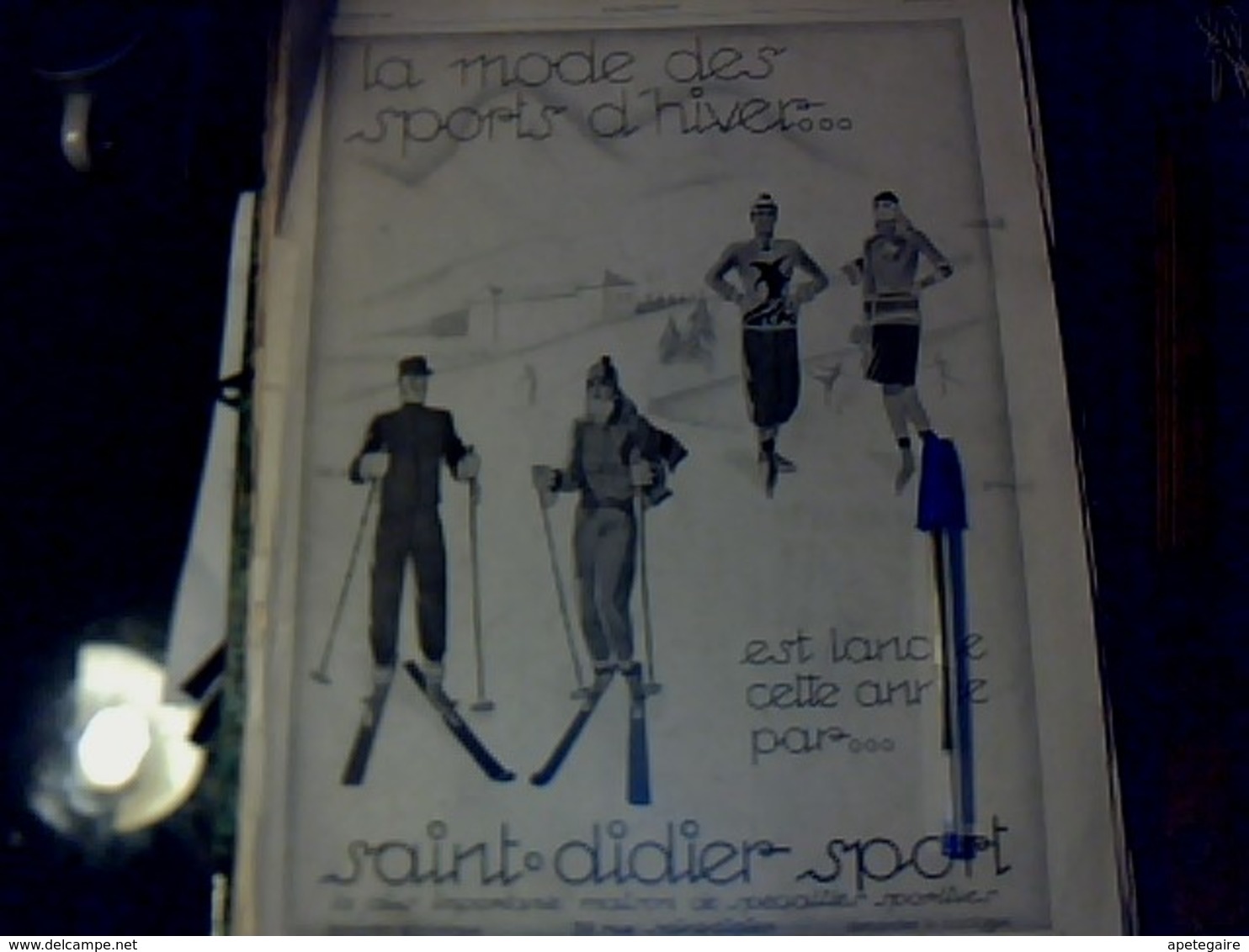 Publicité De Presse 30 X 40 Cm Année 1928   Double Page STYLOMINES Jif & Mode Des Sports D'hiver SAINT Didier Sport - Publicités