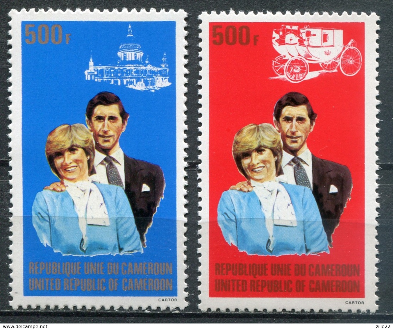 Kamerun Mi# 954-5 A Postfrisch MNH - Lady Diana Wedding - Kamerun (1960-...)