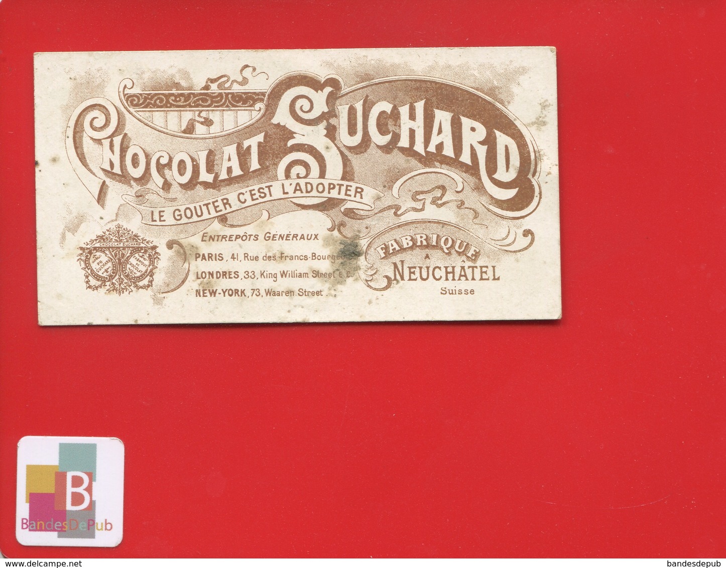 Chocolat Suchard Joli Chromo Horloge Heures Temps Quatre Heures Leçon De Géographie Suisse école Ville Neuchâtel - Suchard