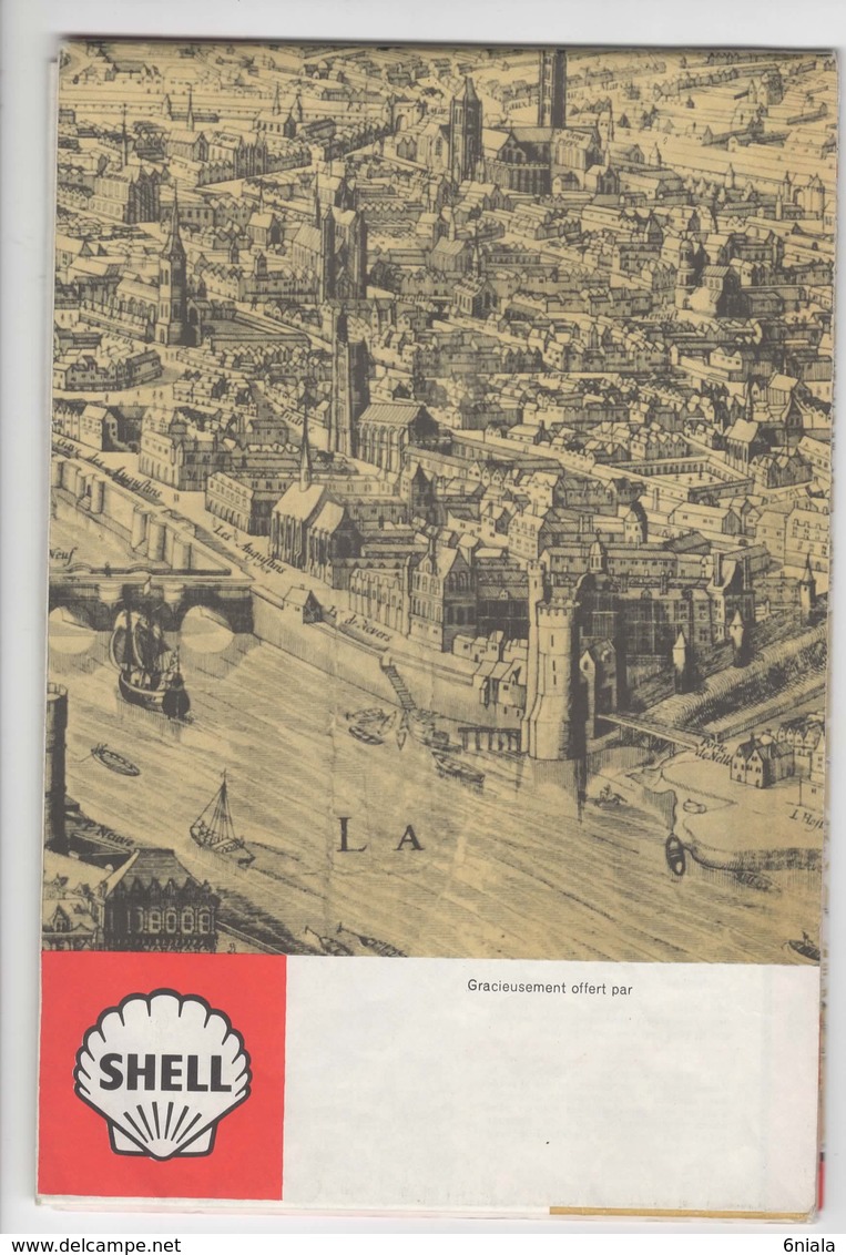 853   PUBLICITAIRE SHELL BERRE  PLAN DE PARIS  1966 1967 - Cartes Routières