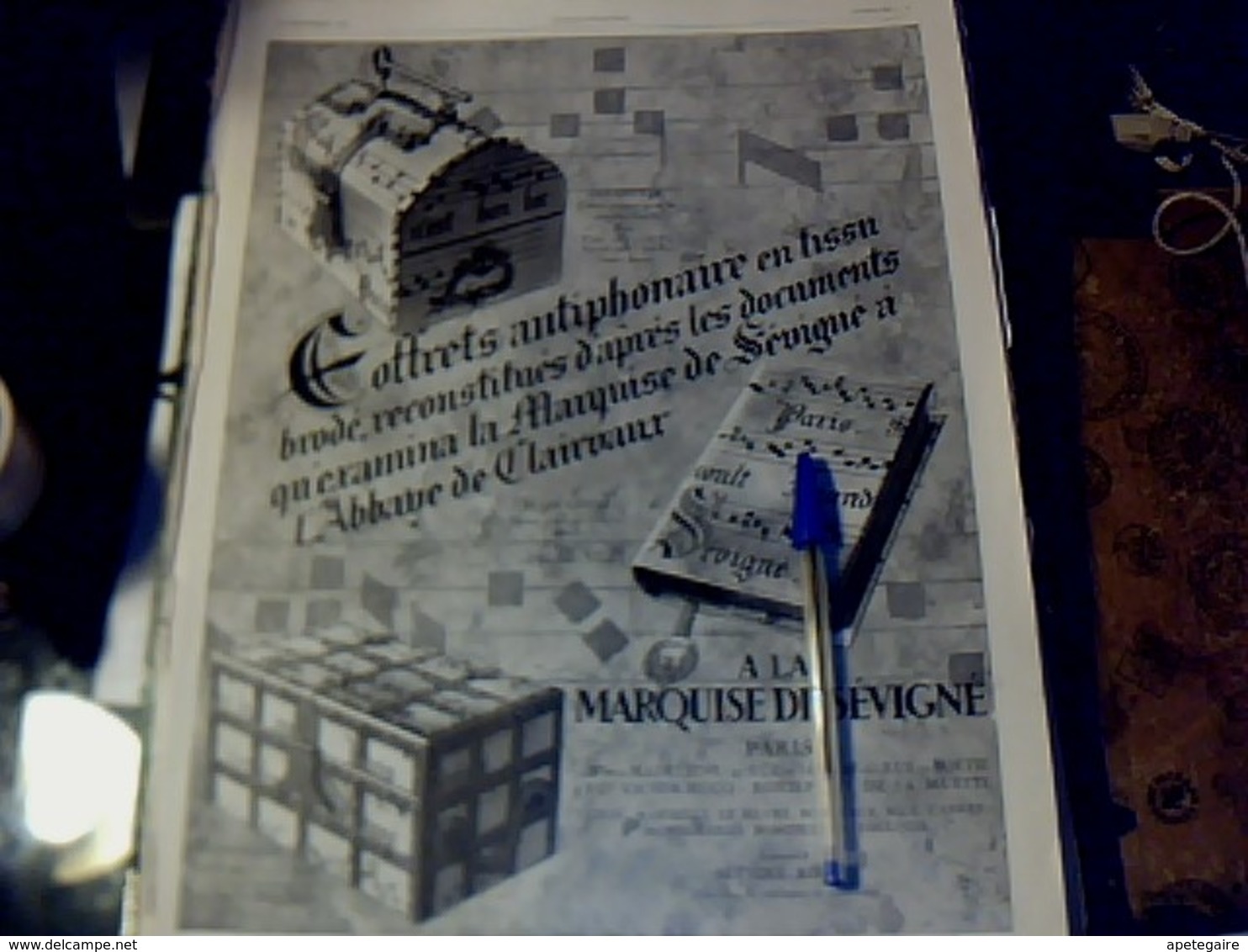 Publicité De Presse 30 X 40 Cm Année 1928  Coffrets à La Marquise De Sévigné - Publicités