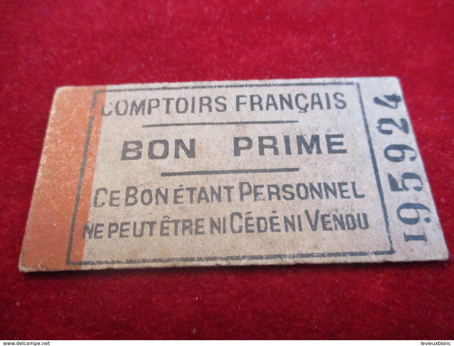 Carton De Nécessité/Bon Prime/COMPTOIRS FRANCAIS/Ce Bon étant Personnel Ne Peut être ..../ Vers 1920 - 1940       TCK175 - Andere & Zonder Classificatie