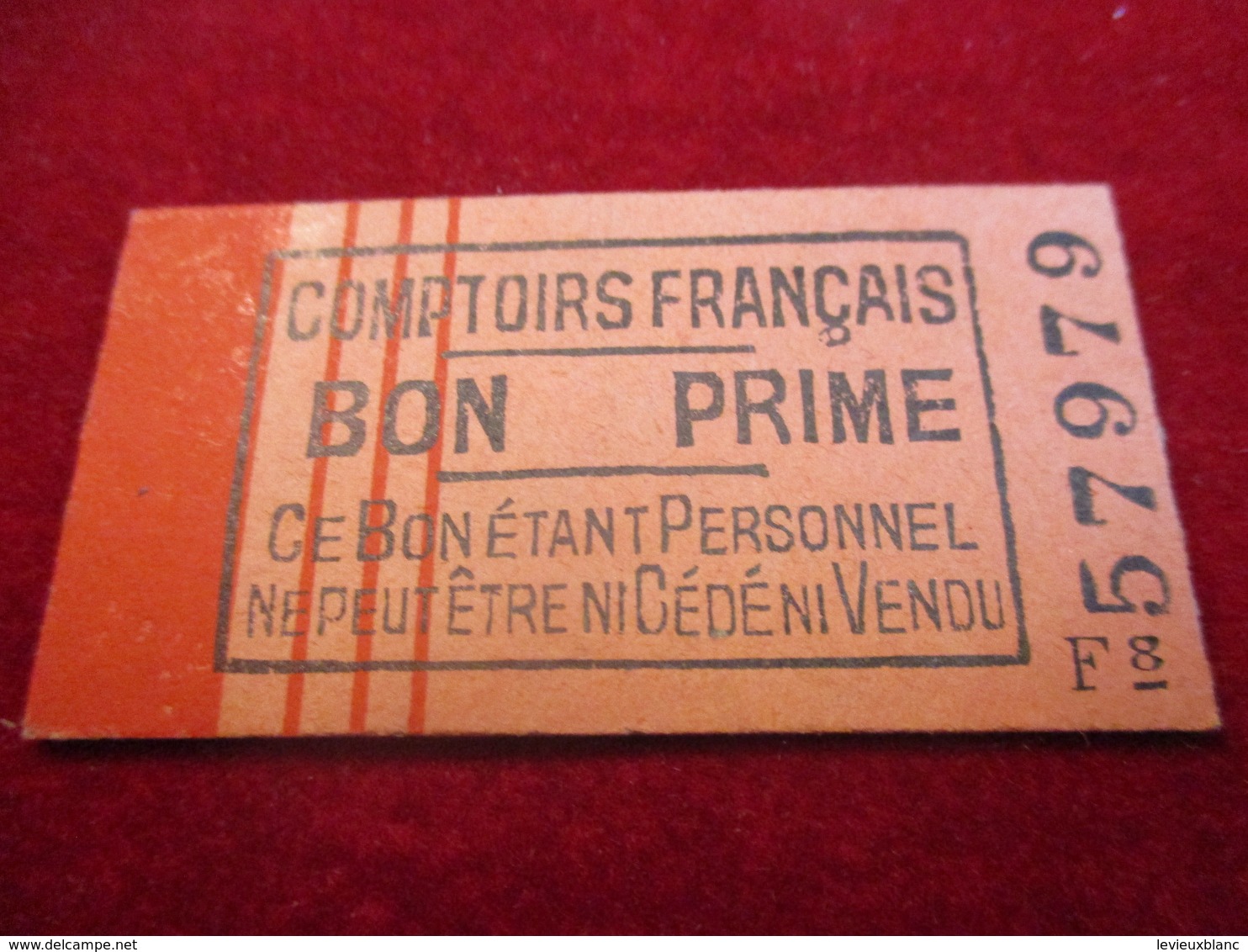 Carton De Nécessité/Bon Prime/COMPTOIRS FRANCAIS/Ce Bon étant Personnel Ne Peut être ..../ Vers 1920 - 1940       TCK177 - Other & Unclassified