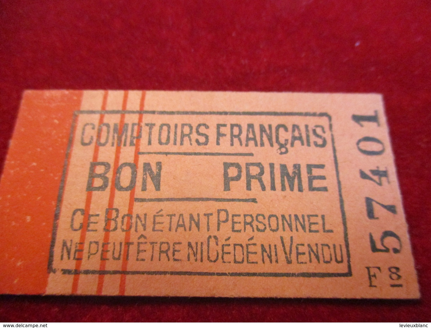 Carton De Nécessité/Bon Prime/COMPTOIRS FRANCAIS/Ce Bon étant Personnel Ne Peut être ..../ Vers 1920 - 1940       TCK178 - Sonstige & Ohne Zuordnung