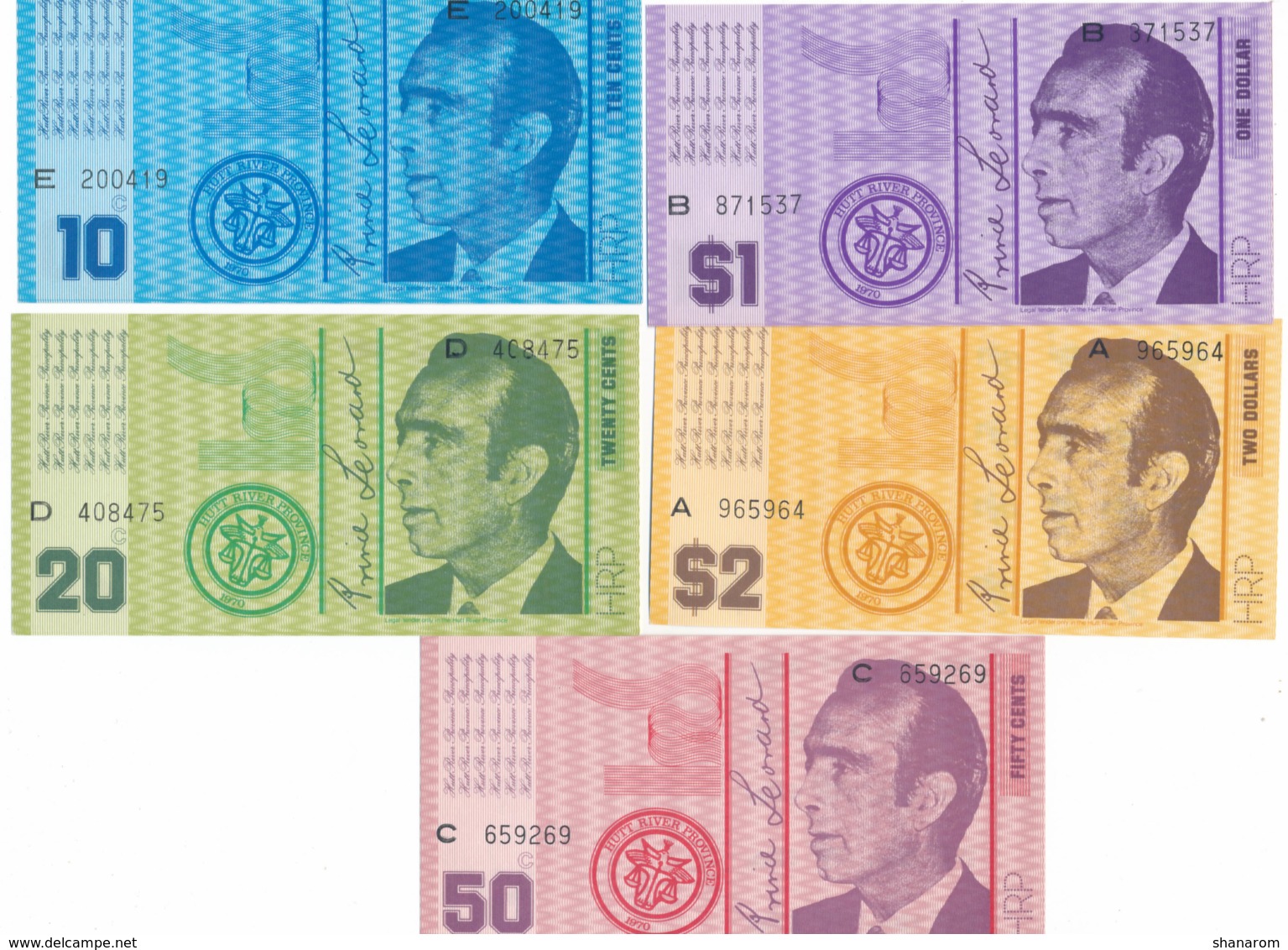 1970 // AUSTRALIE // HUTT RIVER PROVINCE // Five Notes // UNC - Monnaie Locale