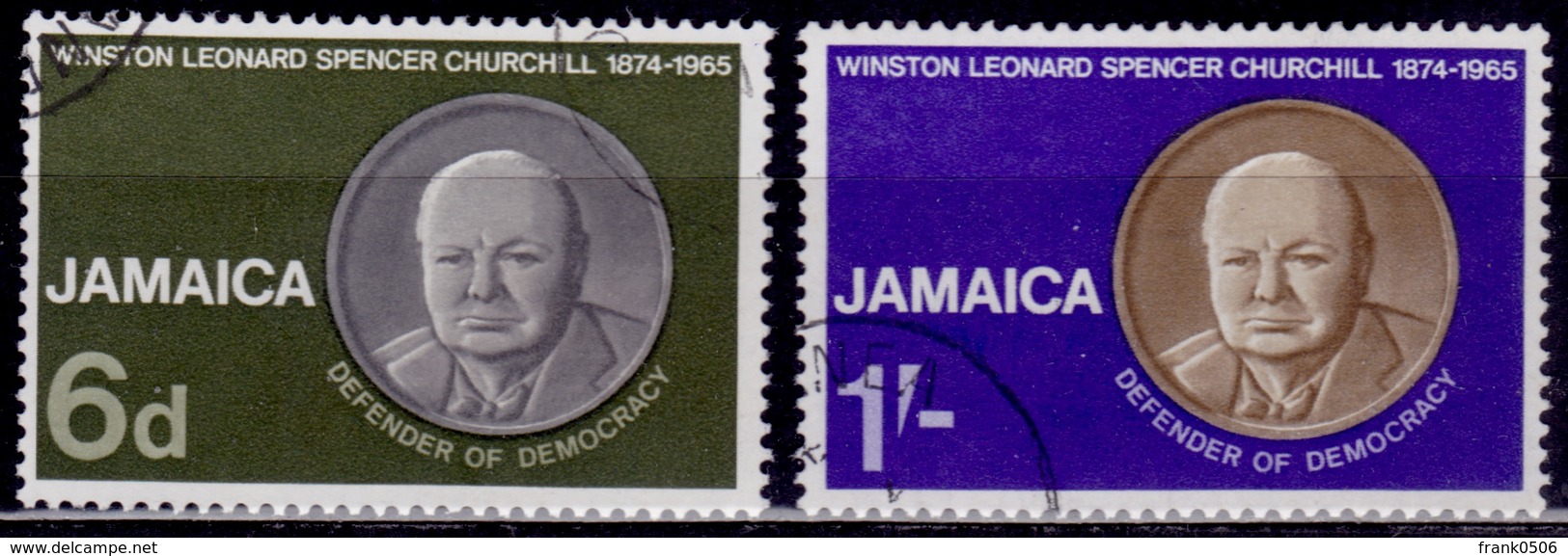 Jamaica, 1966,Sir Winston Churchill, Sw#257-258, Used - Jamaica (1962-...)