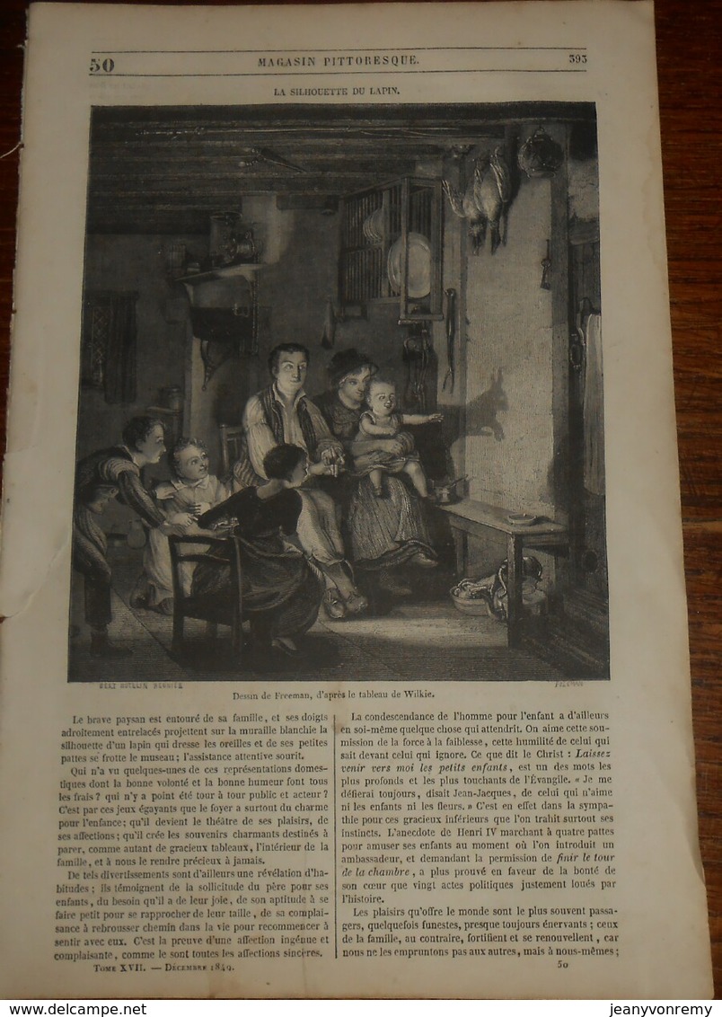 Magasin Pittoresque. Livraison N°50. Mine Près De Falun. Echelle Dans Une Mine. 1849 - Revues Anciennes - Avant 1900