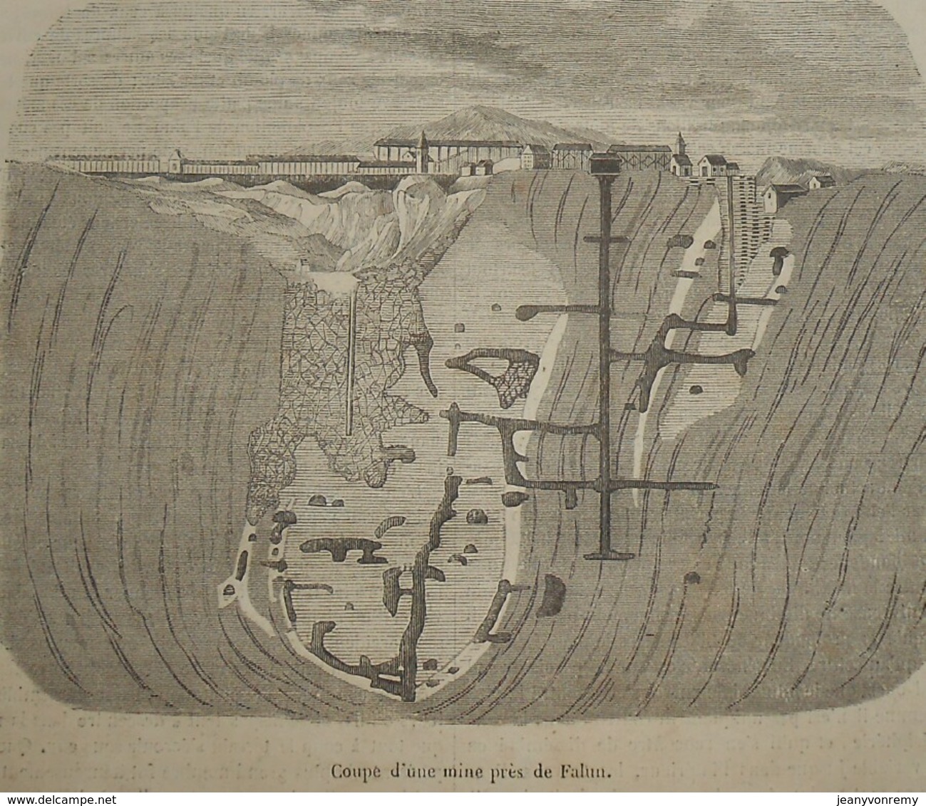 Magasin Pittoresque. Livraison N°50. Mine Près De Falun. Echelle Dans Une Mine. 1849 - Revues Anciennes - Avant 1900