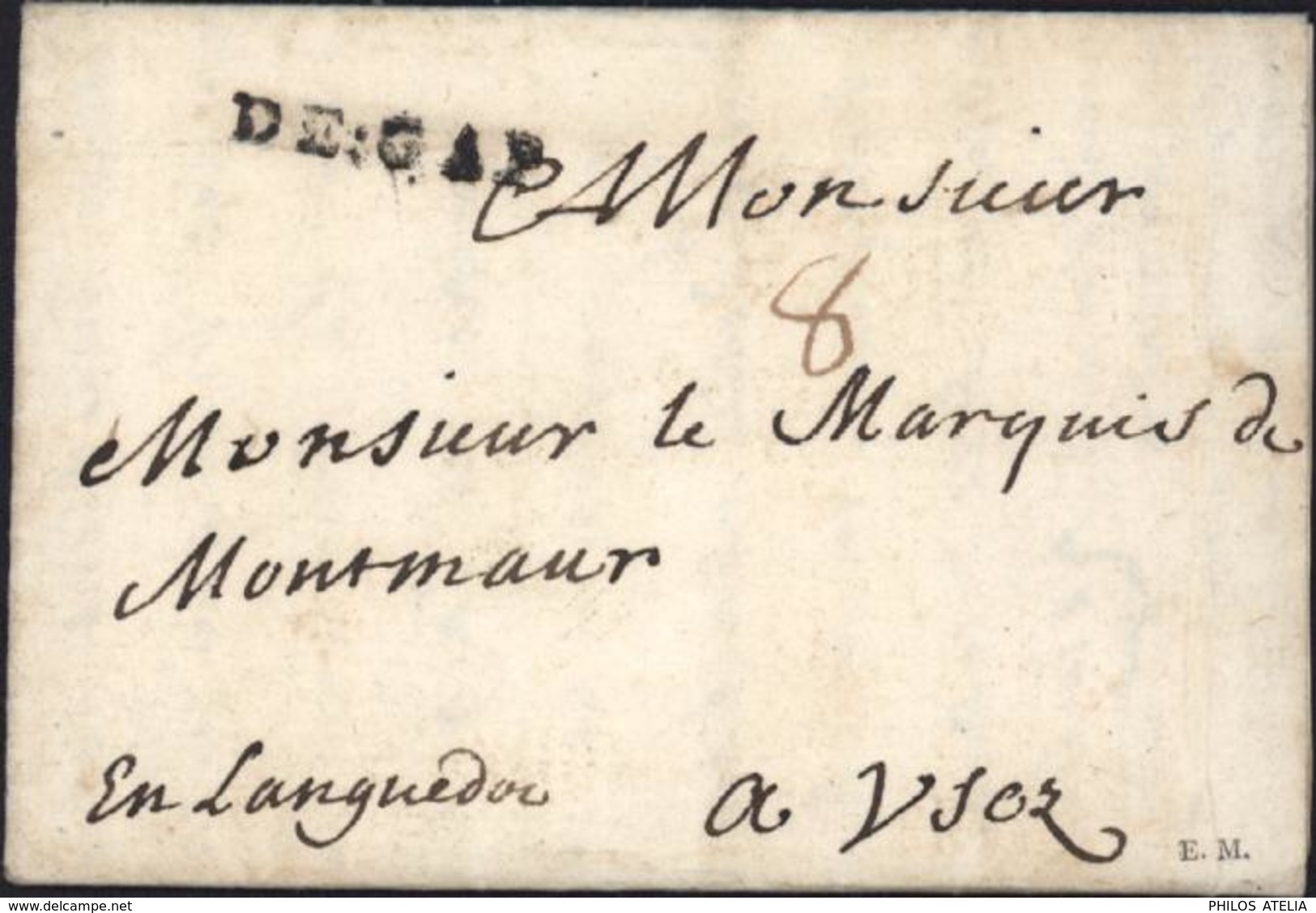 Marque Postale DE GAP Hautes Alpes 05 Lettre De Veyne 18 Jan 1735 Au Marquis De Montmaur Taxe Manuscrite 8 - 1701-1800: Vorläufer XVIII