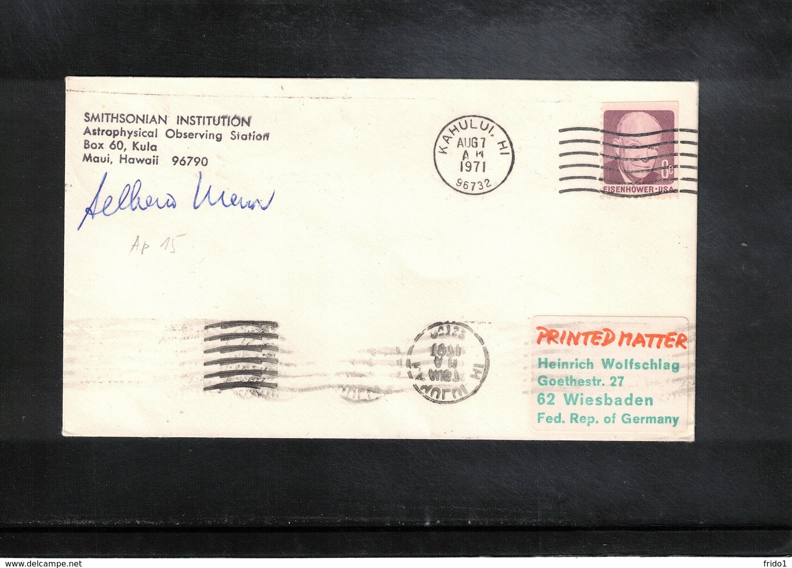 USA 1971 Space / Raumfahrt Apollo 15 Tracking Station Interesting Signed Cover - Etats-Unis