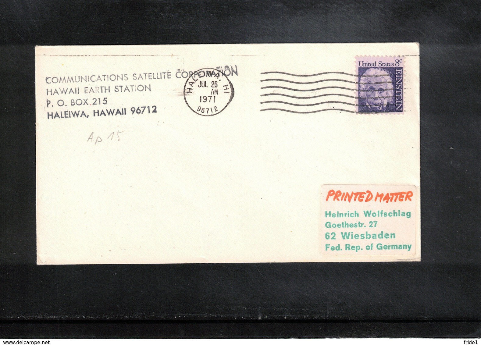 USA 1971 Space / Raumfahrt Apollo 15 Tracking Station Interesting Cover - USA