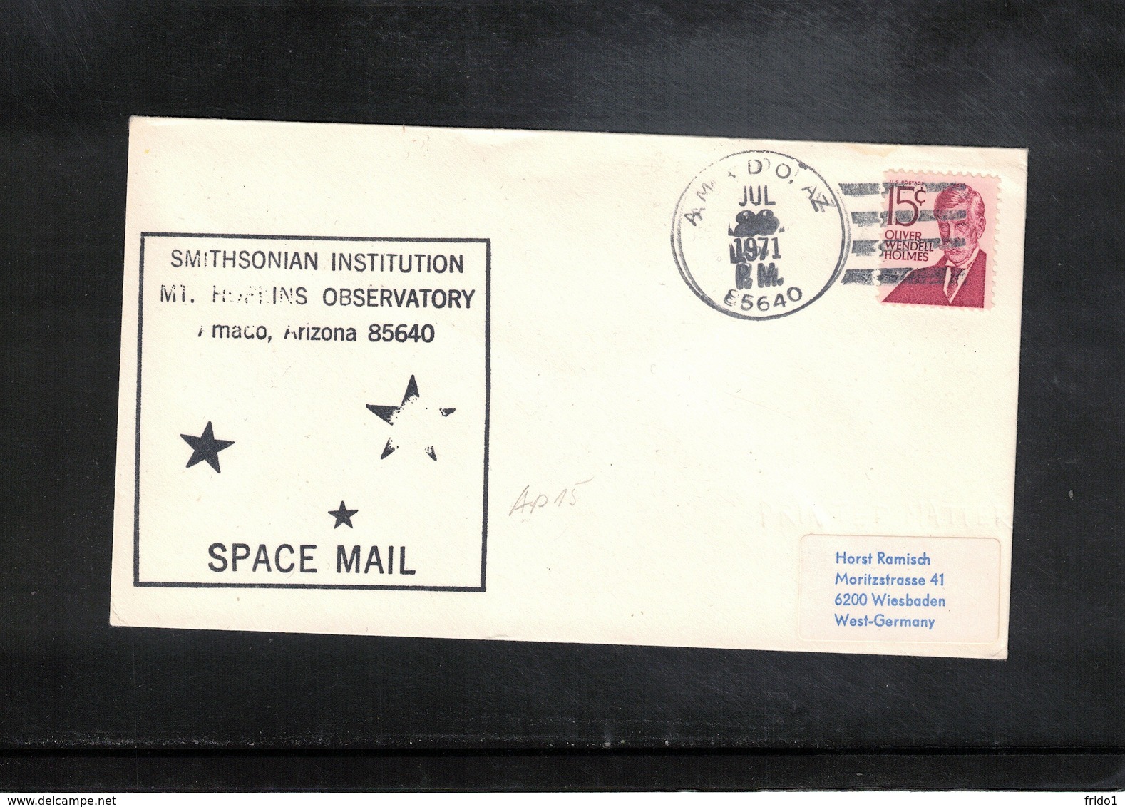 USA 1971 Space / Raumfahrt Apollo 15 Tracking Station Interesting Signed Cover - USA